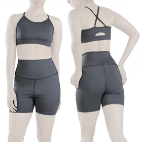 ست نیم‌تنه و کشاله بند ورزشی زنانه الو مدل 4B0153 طوسی روشن