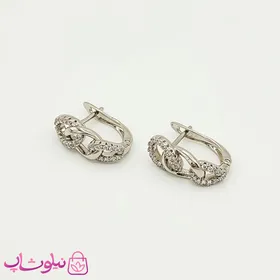گوشواره ژوپینگ مدل کارتیه نقره ای نگین‌دار