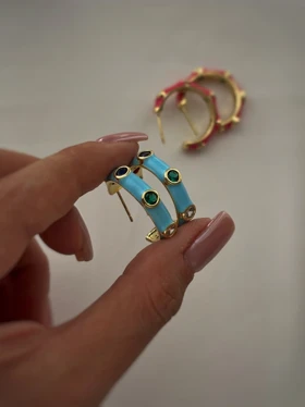 گوشواره های مینا کاری میخی