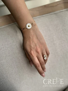 دستبند آسانسوری تک گل بابونه