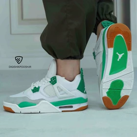 کفش کتانی نایک ایر جردن 4 رترو (Nike Air Jordan 4 Retro ) سفید سبز