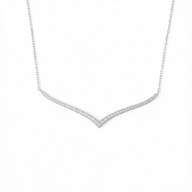 گردنبند نقره 925 اصل مجلسی نگین‌دار