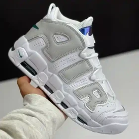 کفش نایک ایر مور آپتمپو سفید طوسی Nike Air More Uptempo White Grey