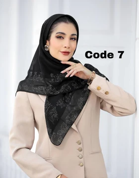 روسری حریرنخ مشکی تابستانه 4394