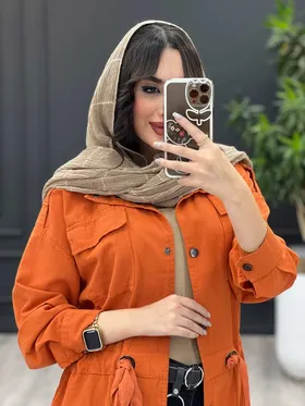 مانتو کمرگت یقه دو دکمه