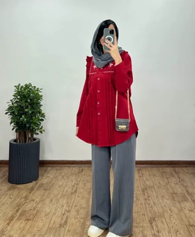 مانتو لینن گلدوزی پوپک