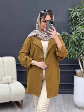 مانتو لینن رنگی تک جیب