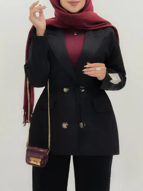 3582-مانتو کت کتان مارک