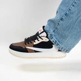 کفش کتانی اسپرت مردانه رنگ مشکی قهوه ای مدل نایک NIKE Jordan 1 low