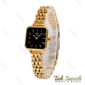 ساعت دنیل ولینگتون زنانه طلایی مربعی صفحه مشکی DW-4816-L