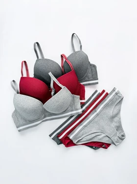 ست شورت و سوتین کبریتی فنردار پوش آپ دار اسپورت