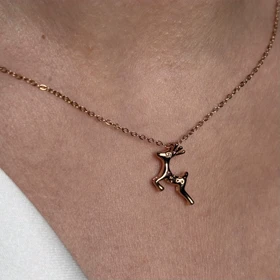 گردنبند گوزن رزگلد