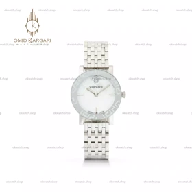 ساعت مچی ورساچه دورحکاکی بند سیلور صفحه سفید Versace