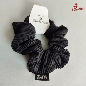 کش اسکرانچی ساتن پلیسه مشکی کد 16