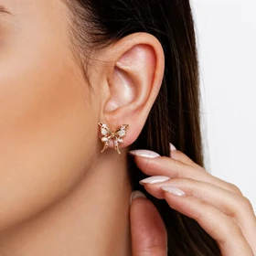 گوشواره میخی پروانه ، کیفیت عالی ، برند ژوپینگ