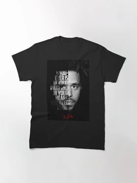 تیشرت دریک | Black and white J Cole quote کد 240026
