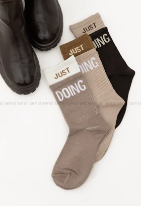 جوراب JUST-DOING نیم ساق پنبه کد1004921