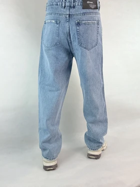 شلوار نیم بگ مردانه آبی ساده 80