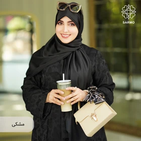 روسری ساتن ابریشم ماهرخ (مشکی)