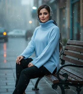 بافت یقه شل Pinki 5585 در چهار رنگ