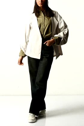 مانتو کرپ یقه برگردان کرپ زنانه