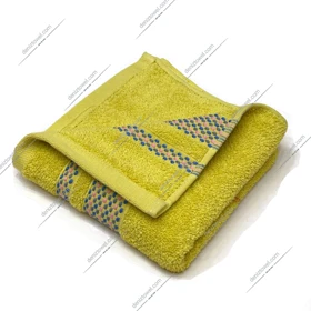 حوله دستی طرح حاشیه ژاکارد زرد