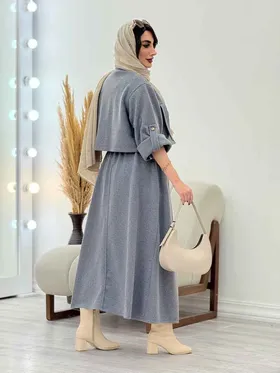 ست کت فوتر و دامن جیب‌دار