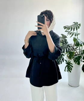 مانتو شومیزی بند دار کد SI012 برند ردا