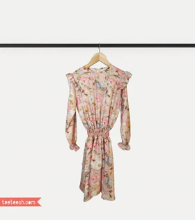 پیراهن صورتی گلدار