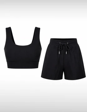 ست نیم‌تنه و شورتک ورزشی زنانه بدون برند Active Charm W
