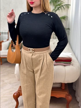 بلوز فانریپ سرشونه دکمه 3469