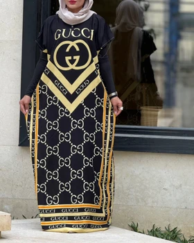 پیراهن پانچ بلند طرح دار 7083 (مشکی)