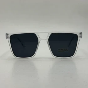 عینک آفتابی مشکی فریم شفاف مستطیلی