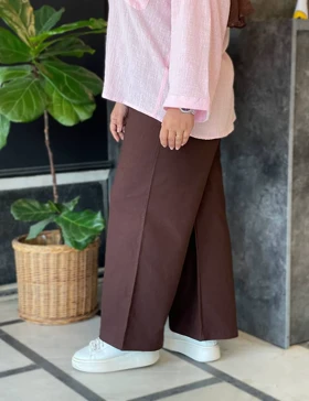 شلوار کتان نیم بگ آنا کد : 13222