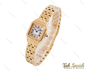 ساعت کارتیه زنانه Panthere طلایی نگین‌دار سایز اسمال Cartier-3806-L
