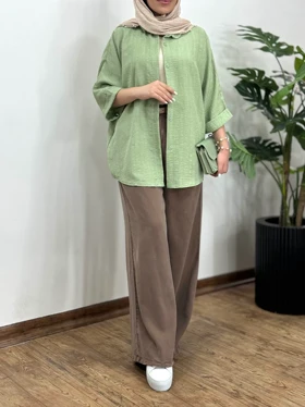 تونیک مانتویی دکمه مخفی پارمین