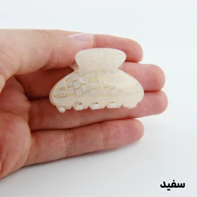 کلیپس دخترانه مدل بند انگشتی طرح صخره خطی (سفید)