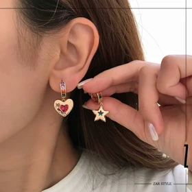 گوشواره تابه‌تا قلب و ستاره