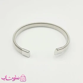 دستبند مردانه نقره ای رنگ استیل اسپرت کد 1991