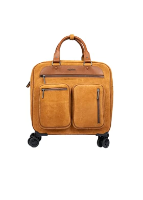 ساک مسافرتی چرم چرخدار مدل yb1013 اشبالت (عسلی)