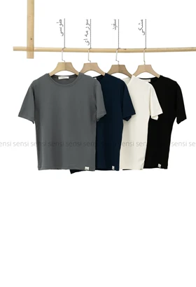 کراپ آستین کوتاه رنگی کد1005508