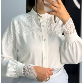 شومیز مجلسی زنانه مدل صدف (سفید)