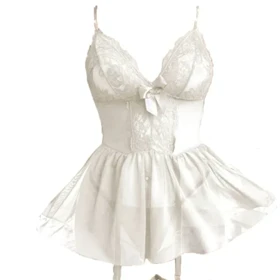 لباس خواب دامن دار زنجیری سفید برند هارنی کد 9032 |