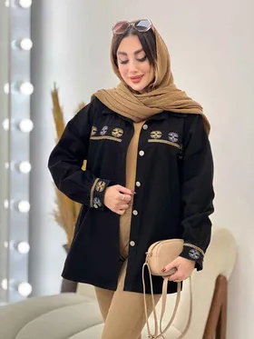 مانتو گلدوزی برش‌دار دو جیب
