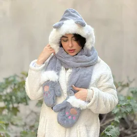 شال و کلاه سرهمی خرگوشی