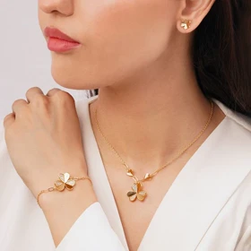 سرویس گل ونکلیف نگیندار طلایی ysx