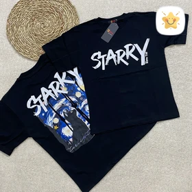 تیشرت مشکی پسرانه STARRY پنبه 7 تا 12 سال