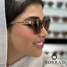 عینک زنانه شنل / فریم کائوچو و چرم عدسی پلی کربنات (رنگبندی مختلف)