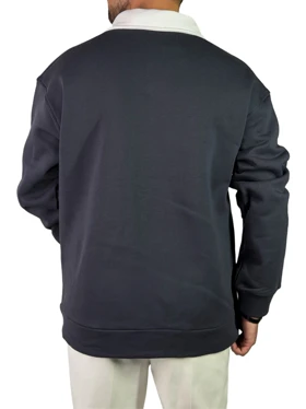 پلیور دورس مردانه سه نخ مدل یقه کوبا مونترال رنگ خاکستری کد 0339