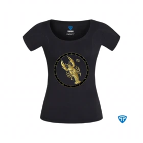 تیشرت ضدتعریق زنانه مشکی نماد متولدین تیر ماه